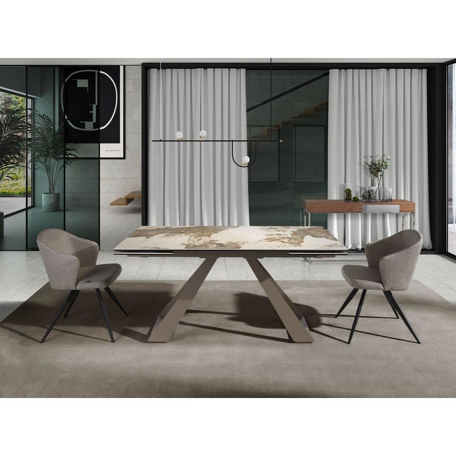 ANGEL CERDA Chaise en tissu gris  