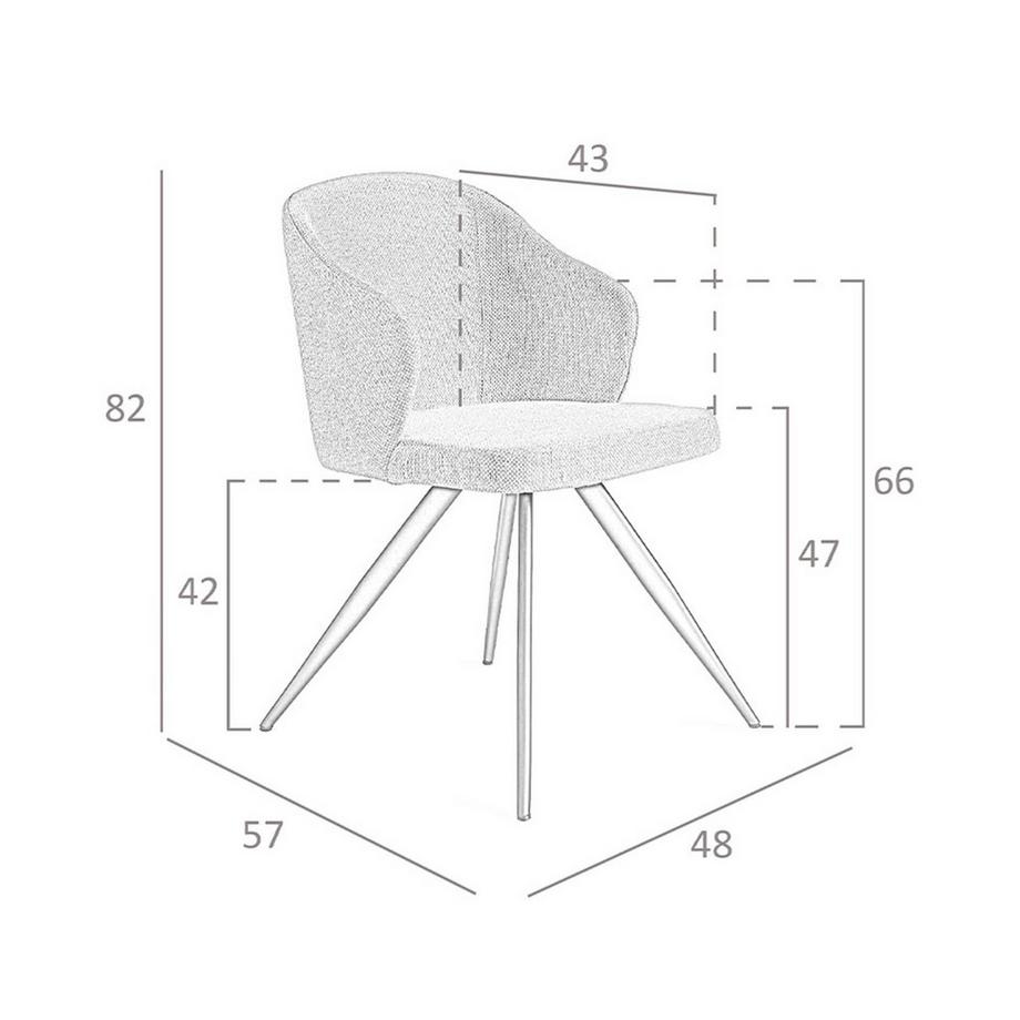 ANGEL CERDA Chaise en tissu gris  
