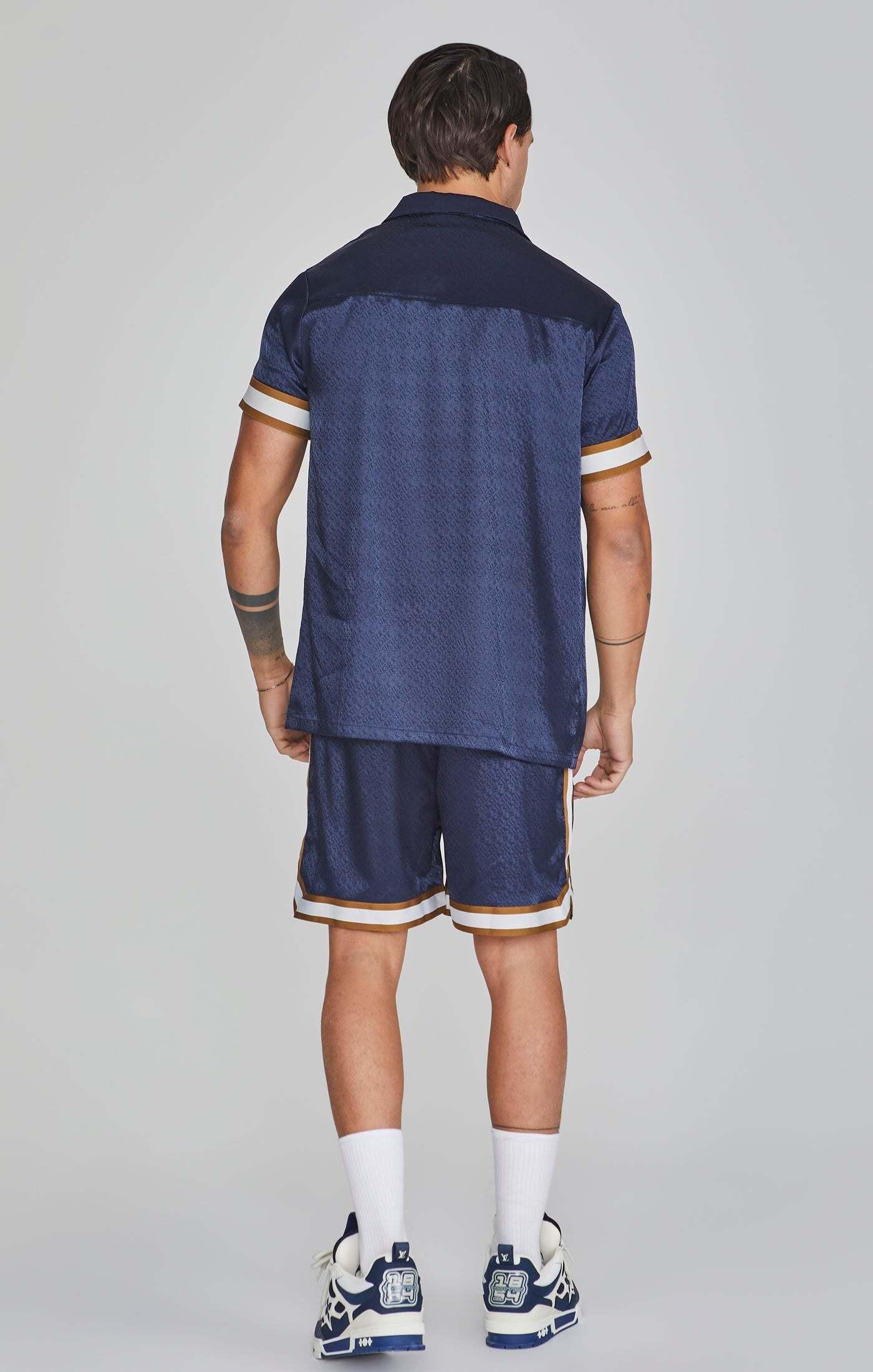 Sik Silk  Kurzarmhemd Resort Shirt in Navy 