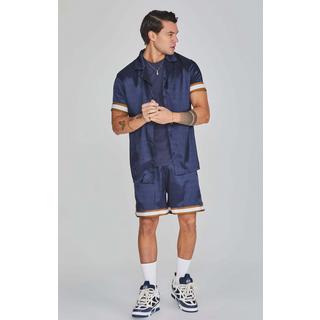 Sik Silk  Kurzarmhemd Resort Shirt in Navy 