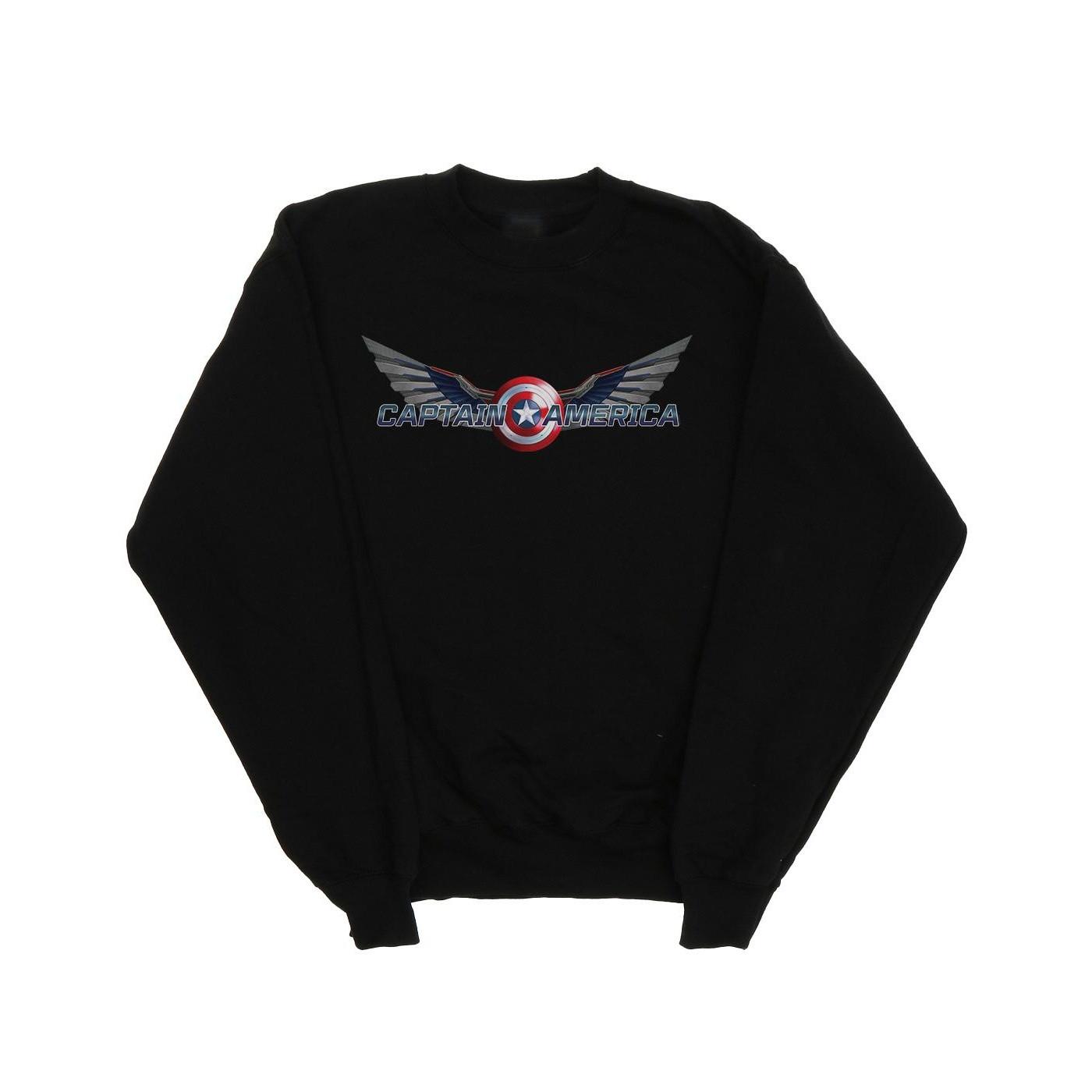 Image of Falcon And The Winter Soldier Captain America Logo Sweatshirt Jungen Schwarz 152-158