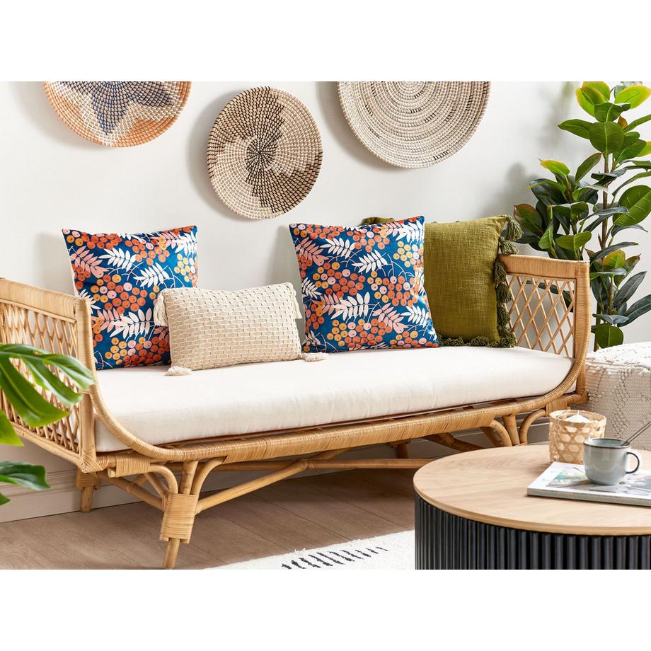 Beliani Dekokissen 2er Set aus Samtstoff Modern SUMAC  