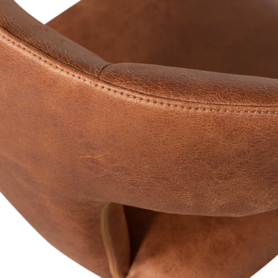 mutoni Sedia da pranzo Permit look pelle cognac  