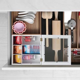 Northix Weiße Teebox mit 9 Fächern  