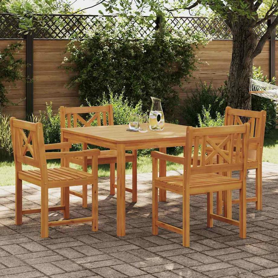 VidaXL Set da Pranzo per Giardino Legno massello di acacia  