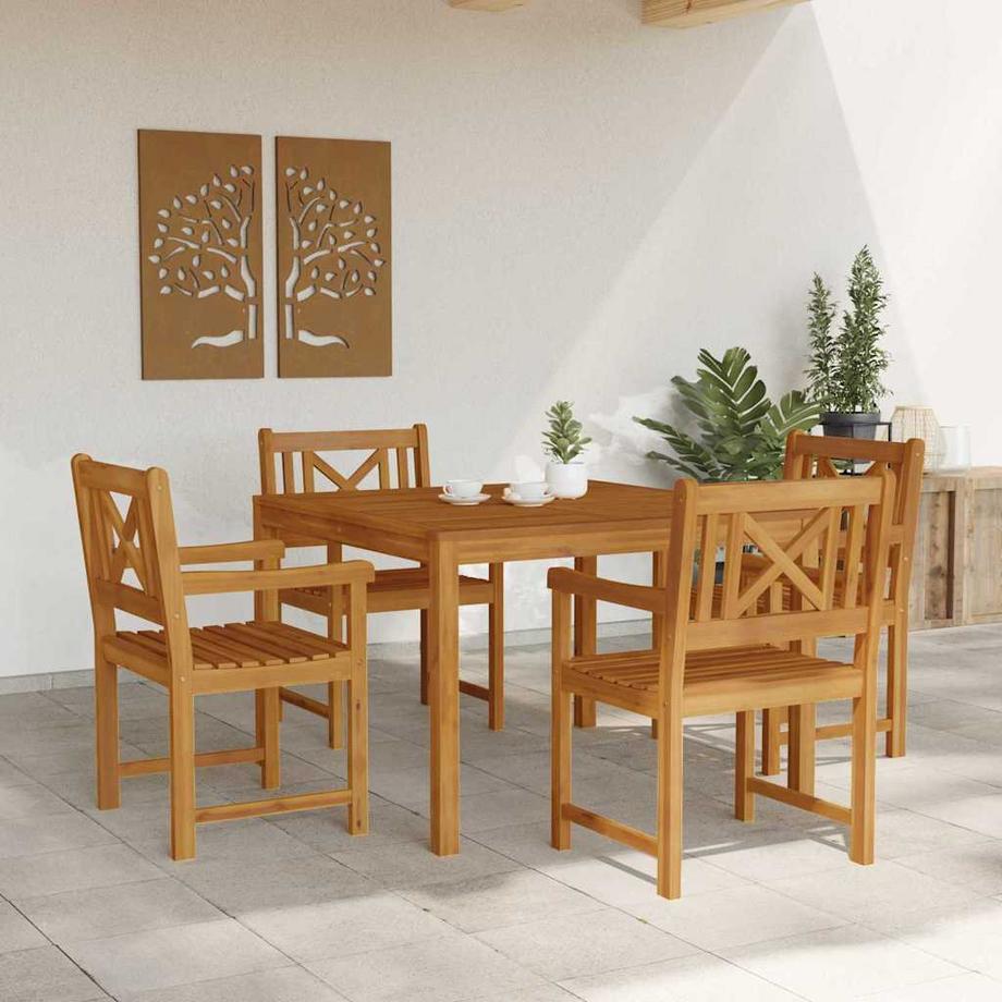 VidaXL Set da Pranzo per Giardino Legno massello di acacia  