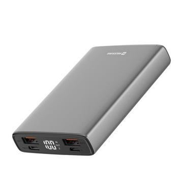 10.000mAh 20W Powerbank, Swissten Grau