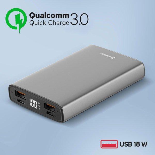 SWISSTEN  10.000mAh 20W Powerbank, Swissten Grau 