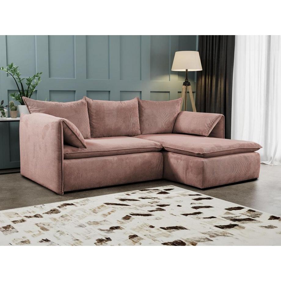 PASCAL MORABITO Ecksofa mit Schlaffunktion TEODORA von PASCAL MORABITO Kord Rosa Ecke rechts  