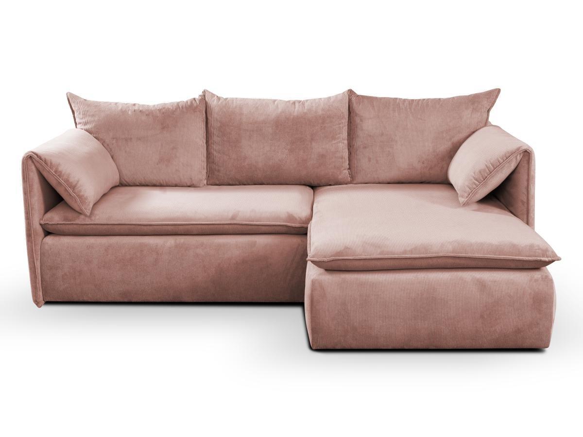 PASCAL MORABITO Ecksofa mit Schlaffunktion TEODORA von PASCAL MORABITO Kord Rosa Ecke rechts  