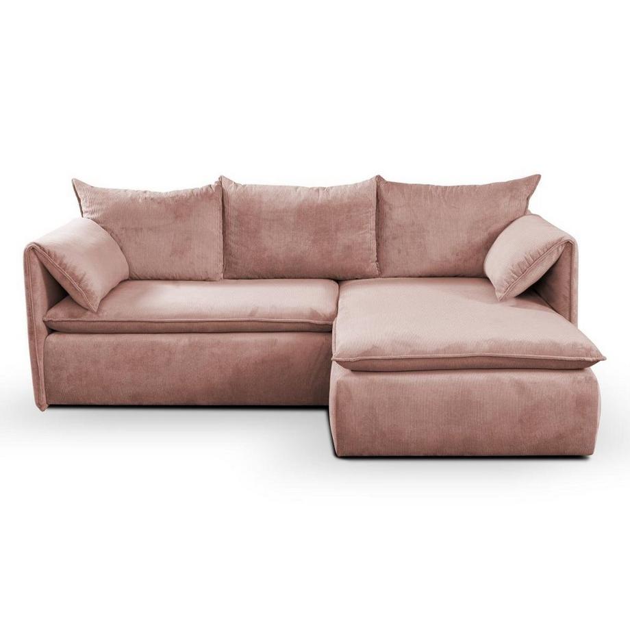 PASCAL MORABITO Ecksofa mit Schlaffunktion TEODORA von PASCAL MORABITO Kord Rosa Ecke rechts  