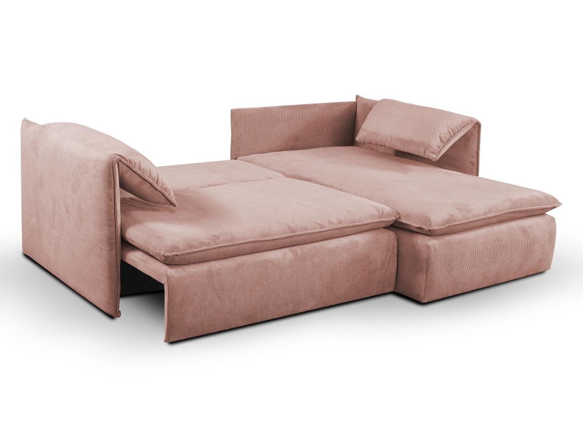 PASCAL MORABITO Ecksofa mit Schlaffunktion TEODORA von PASCAL MORABITO Kord Rosa Ecke rechts  