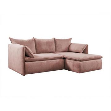 Ecksofa mit Schlaffunktion TEODORA von PASCAL MORABITO Kord Rosa Ecke rechts