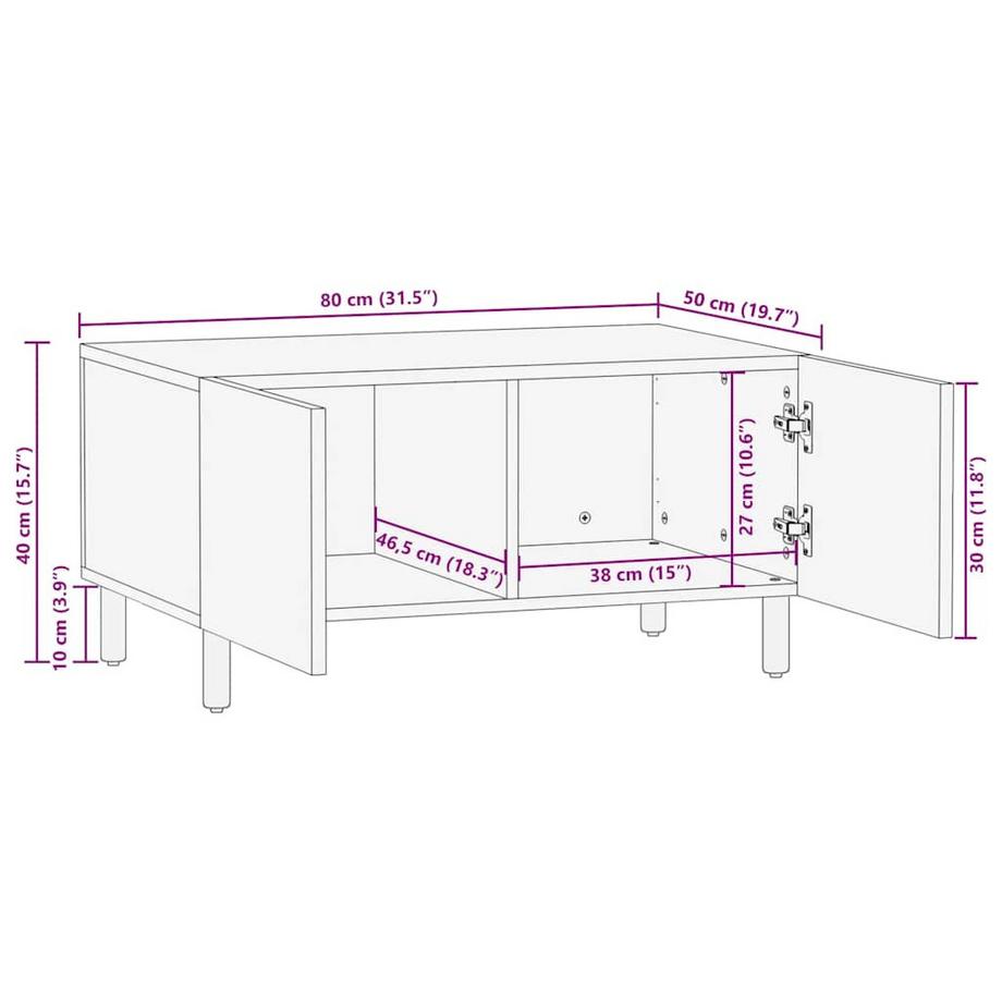 VidaXL Table basse bois de mangue  