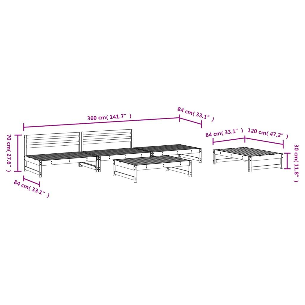 VidaXL set salotto da giardino Legno di pino impregnato  