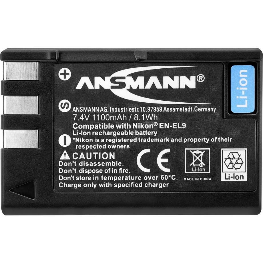 ANSMANN  EN-EL9 Batteria ricaricabile fotocamera sostituisce la batteria originale (camera) EN-EL9 7.4 V 1100 mAh 