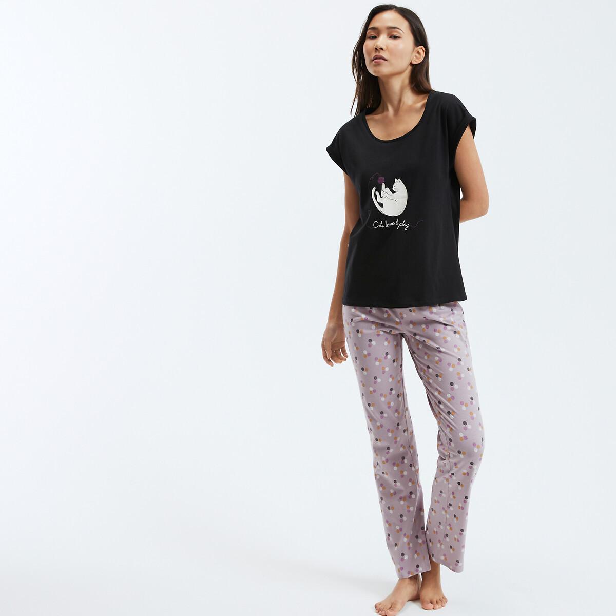 SO'HOME Pyjama Set Imprimé Chat Pois  