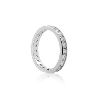 MUAU Schmuck  Bague-mémoire or blanc 750 Zircone 