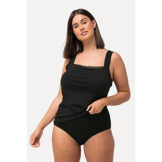 Ulla Popken Canottiera Cotone Supima Spalline Larghe Pizzo  