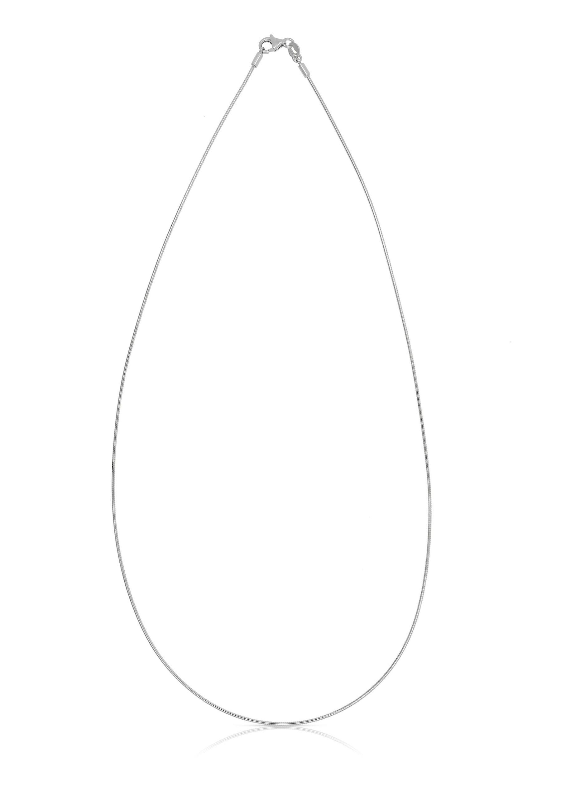 Image of Collier Omega Glied Weissgold 750, 1mm, 40cm Damen Silber 40cm