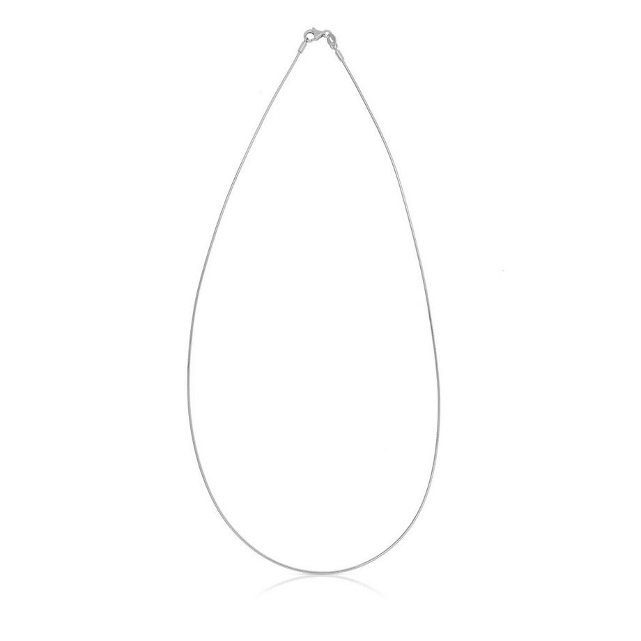 Collier omega en or blanc 750, 1mm, 40cm
