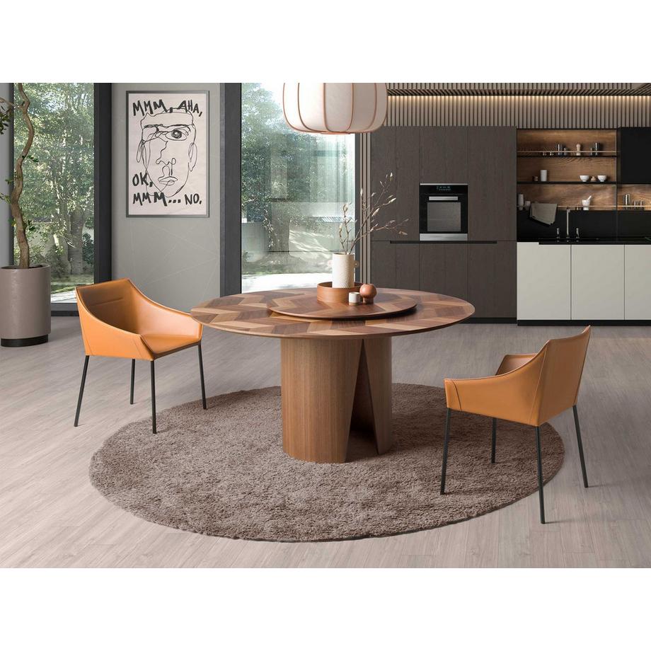 ANGEL CERDA Tavolo da pranzo rotonda noce  