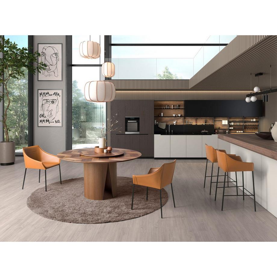 ANGEL CERDA Tavolo da pranzo rotonda noce  