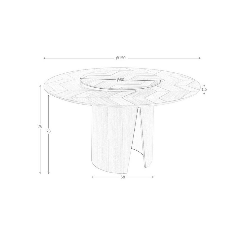 ANGEL CERDA Tavolo da pranzo rotonda noce  