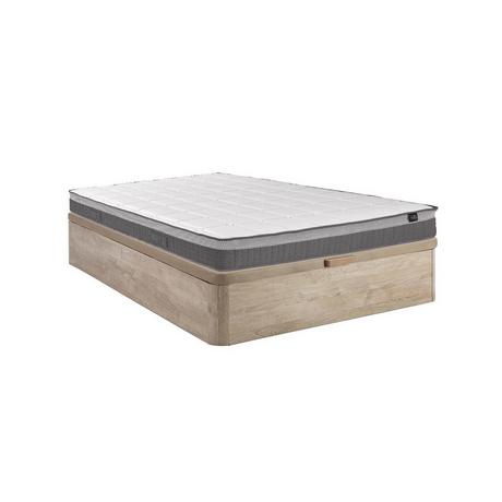 Vente-unique Ensemble 160 x 200 cm sommier coffre naturel clair + matelas ressorts ensachés 7 zones et mémoire de forme ép.29cm - MONTAIGNE II de PALACIO  