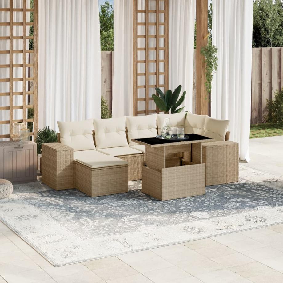 VidaXL set divano da giardino Polirattan  