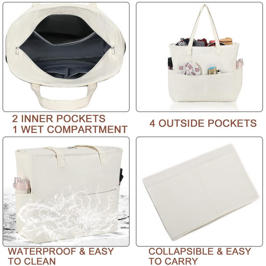 Only-bags.store Grand Sac Fourre-Tout Étanche à Fermeture Éclair  