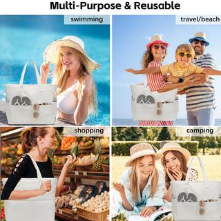 Only-bags.store  Große Strandtasche mit Reißverschluss Wasserdichte Umhängetasche Tragetasche Shopper 