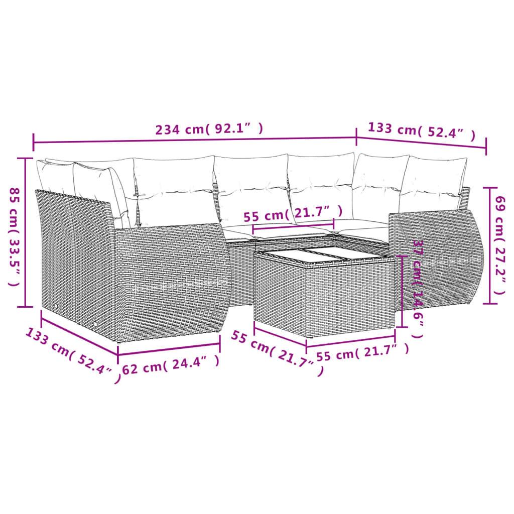 VidaXL set divano da giardino Polirattan  