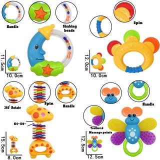 Activity-board  Ensemble de hochets pour bébés hochet à saisir hochet pour nouveau-né hochets musicaux pour bébés 