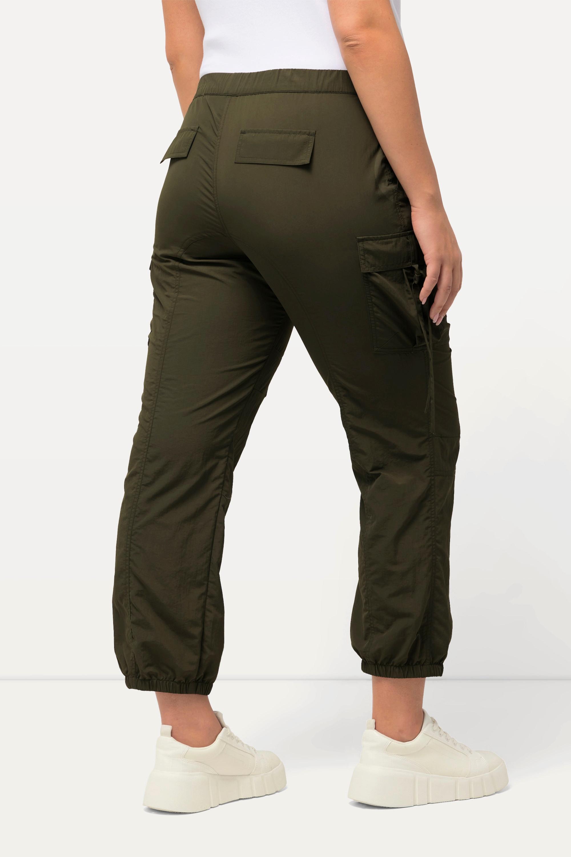 Ulla Popken  Pantalon cargo style militaire, avec taille élastique et cordon 