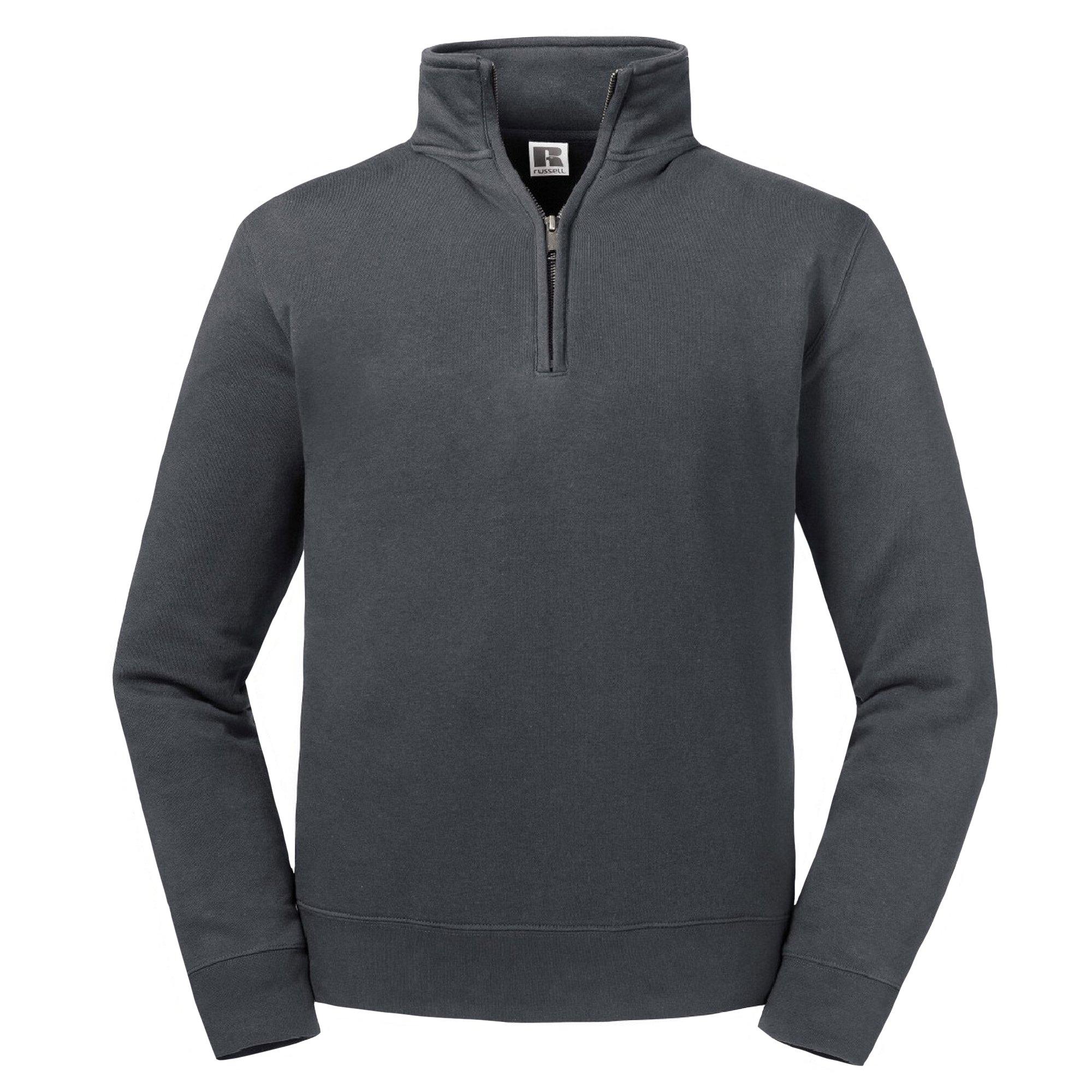 Image of Authentic Sweatshirt Mit Kurzem Reißverschluss Herren Grau S
