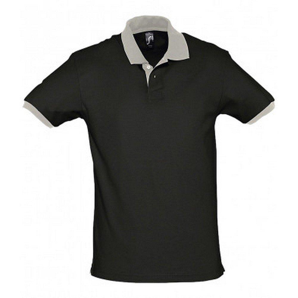 Image of Prince Pique Poloshirt In Kontrastfarben, Kurzarm Damen Schwarz S