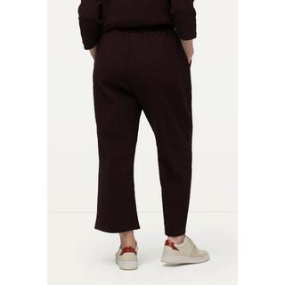 Ulla Popken  Pantaloni culotte in cotone biologico testurizzato con cintura elastica 