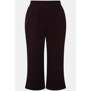 Ulla Popken  Pantaloni culotte in cotone biologico testurizzato con cintura elastica 