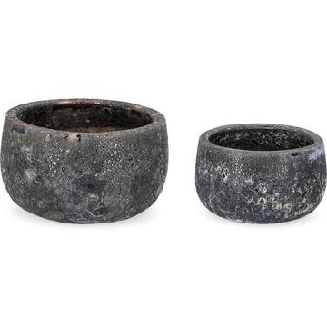 Cache-pot Duyen anthracite (lot de 2)