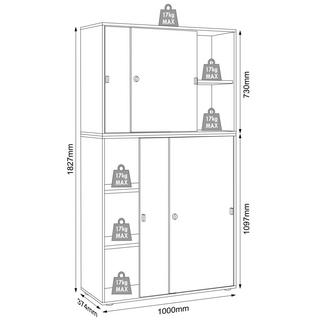 VCM Büroschrank Schiebetüren Salia 5f B100  