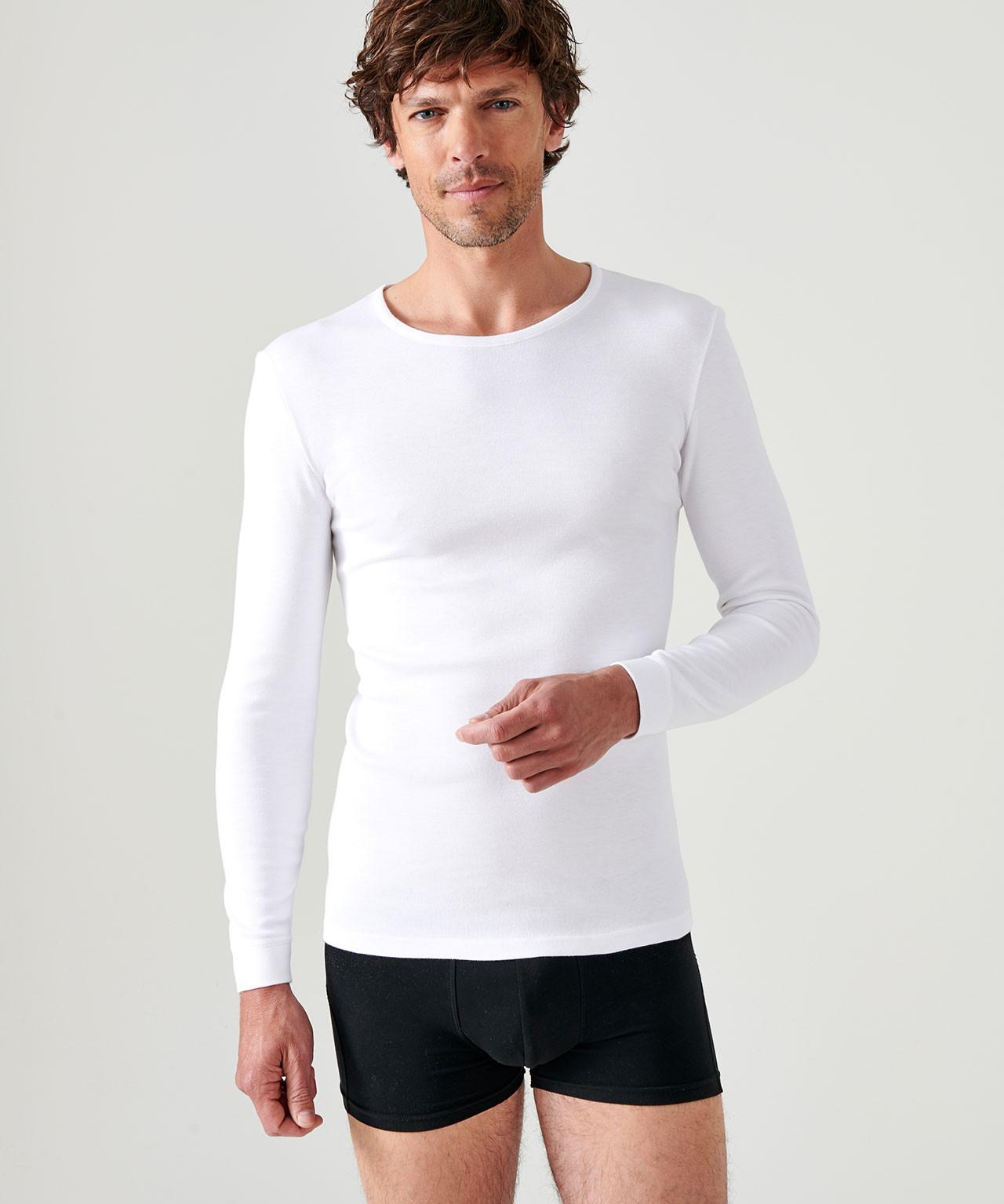 Image of Langärmeliges Shirt, Wärmegrad Medium 3. Herren Weiss 4XL