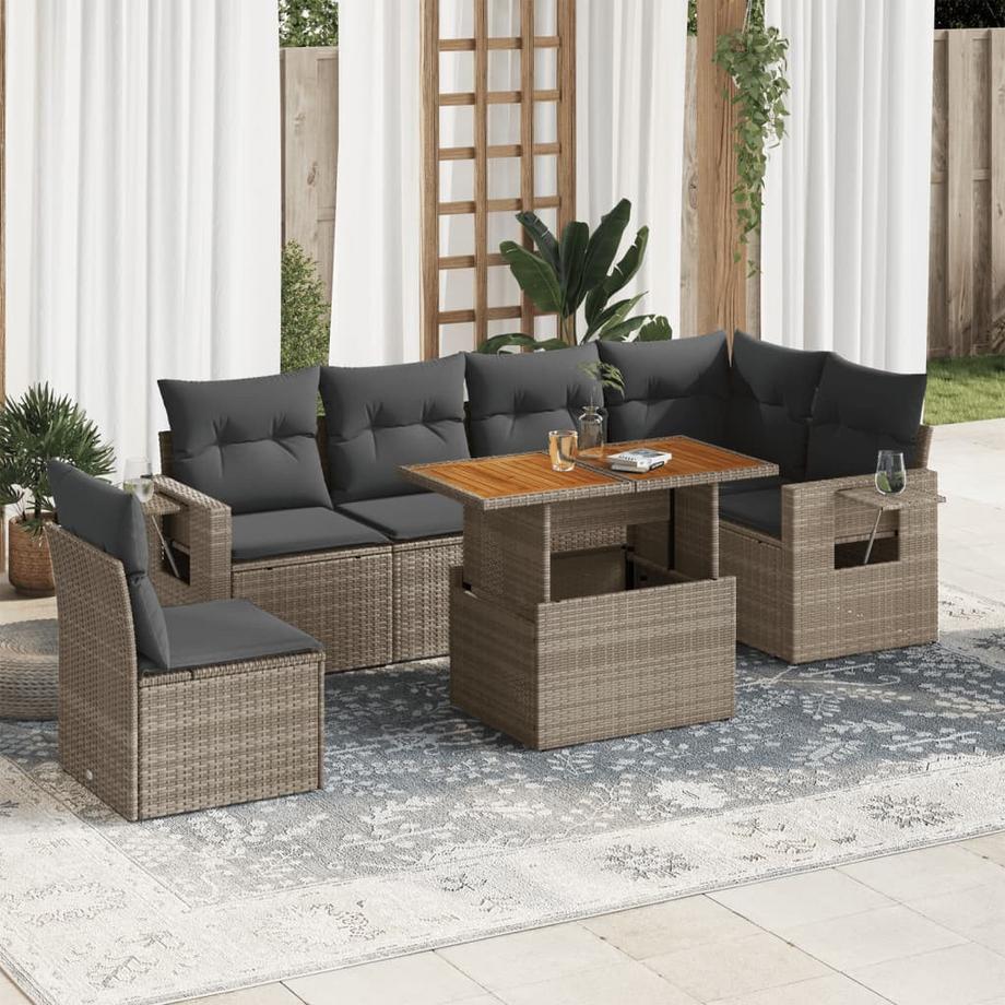 VidaXL Ensemble de canapés de jardin rotin synthétique  
