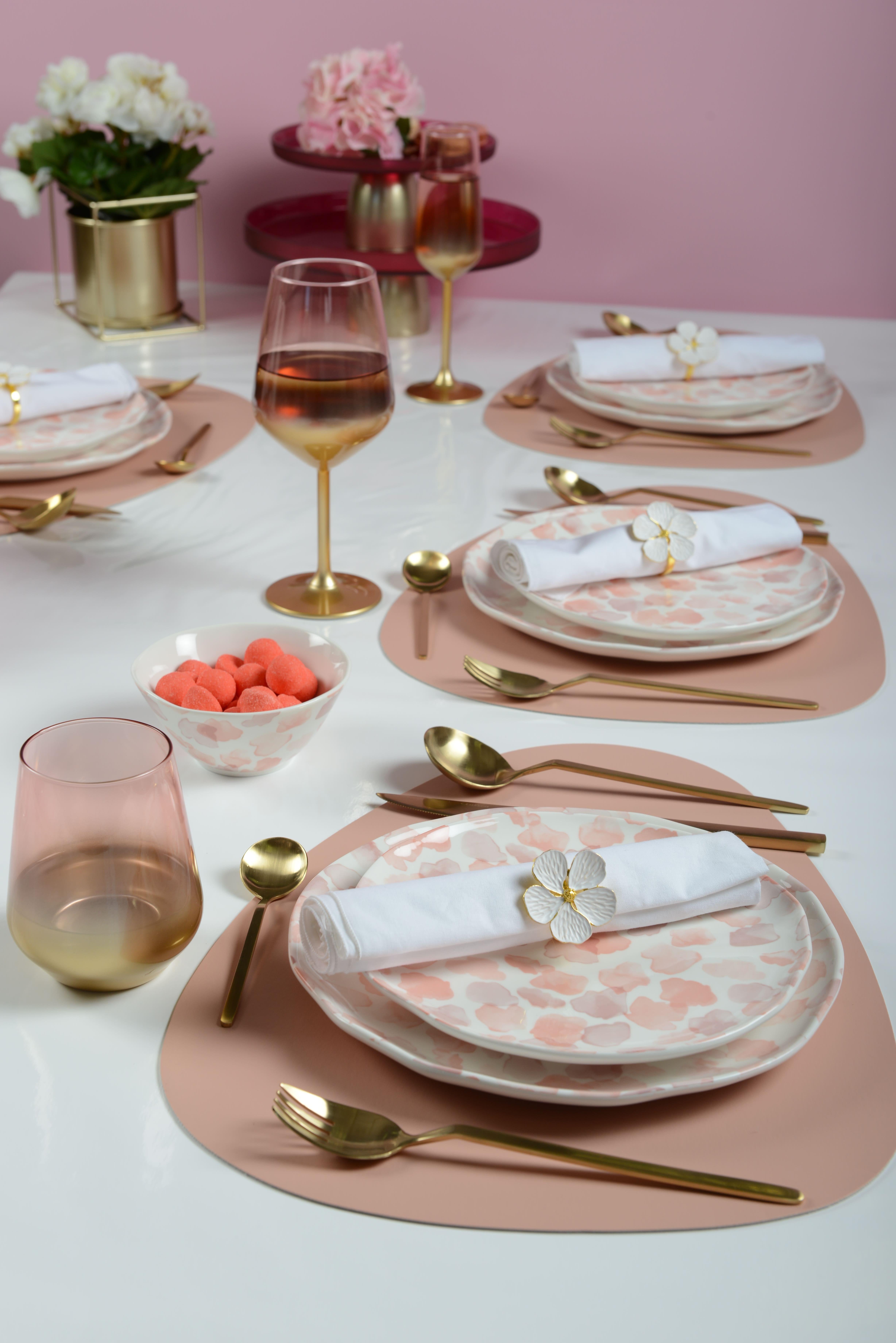 Aulica  DESSOUS D'ASSIETTE SIMILI CUIR ROSE ET GRIS PAR BOITE DE - 12 