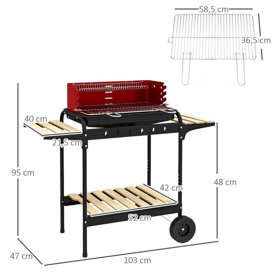 Outsunny  Holzkohlegrill 