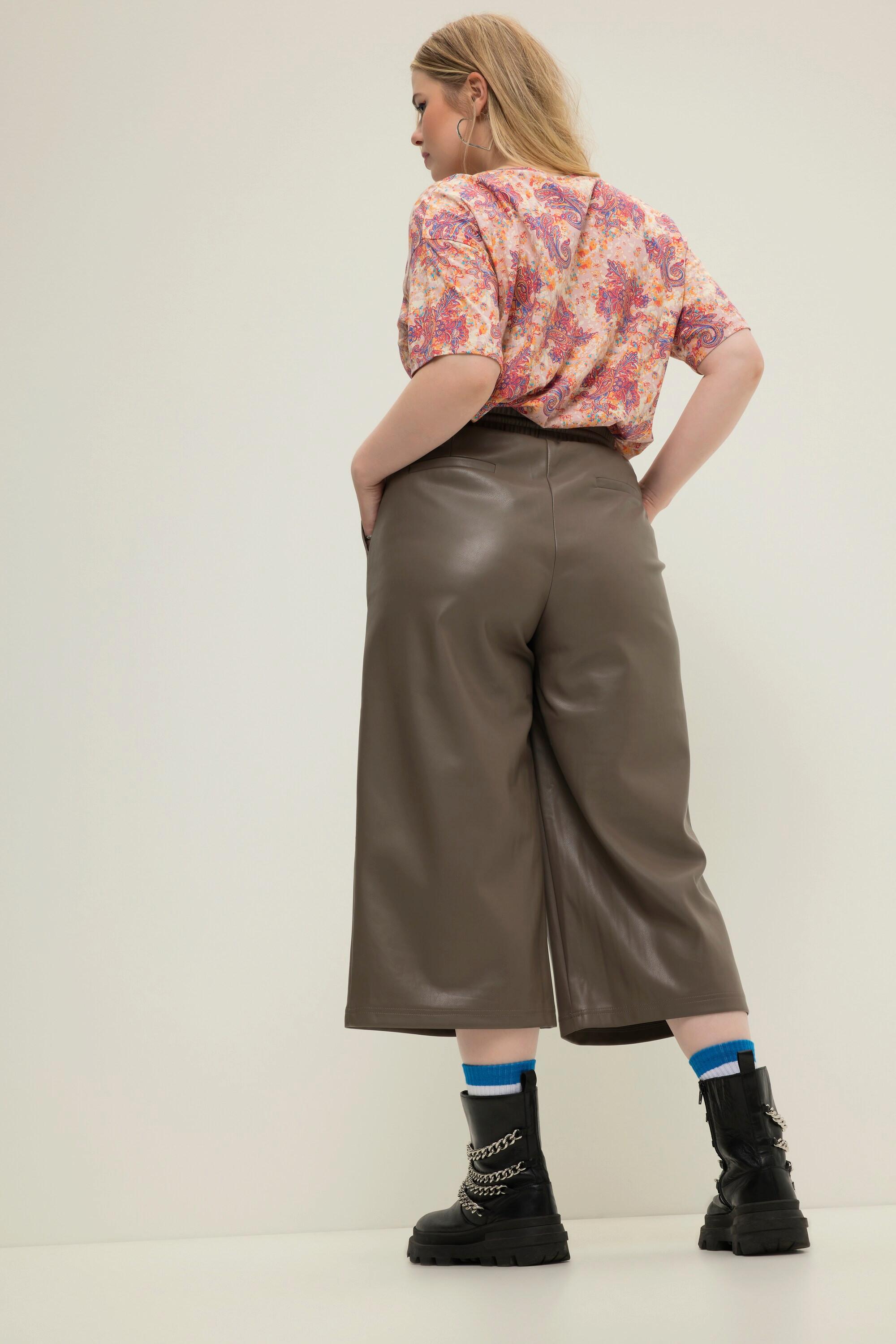 Studio Untold  Culottes, Wide Legs, Fakeleder, Elastikbund 