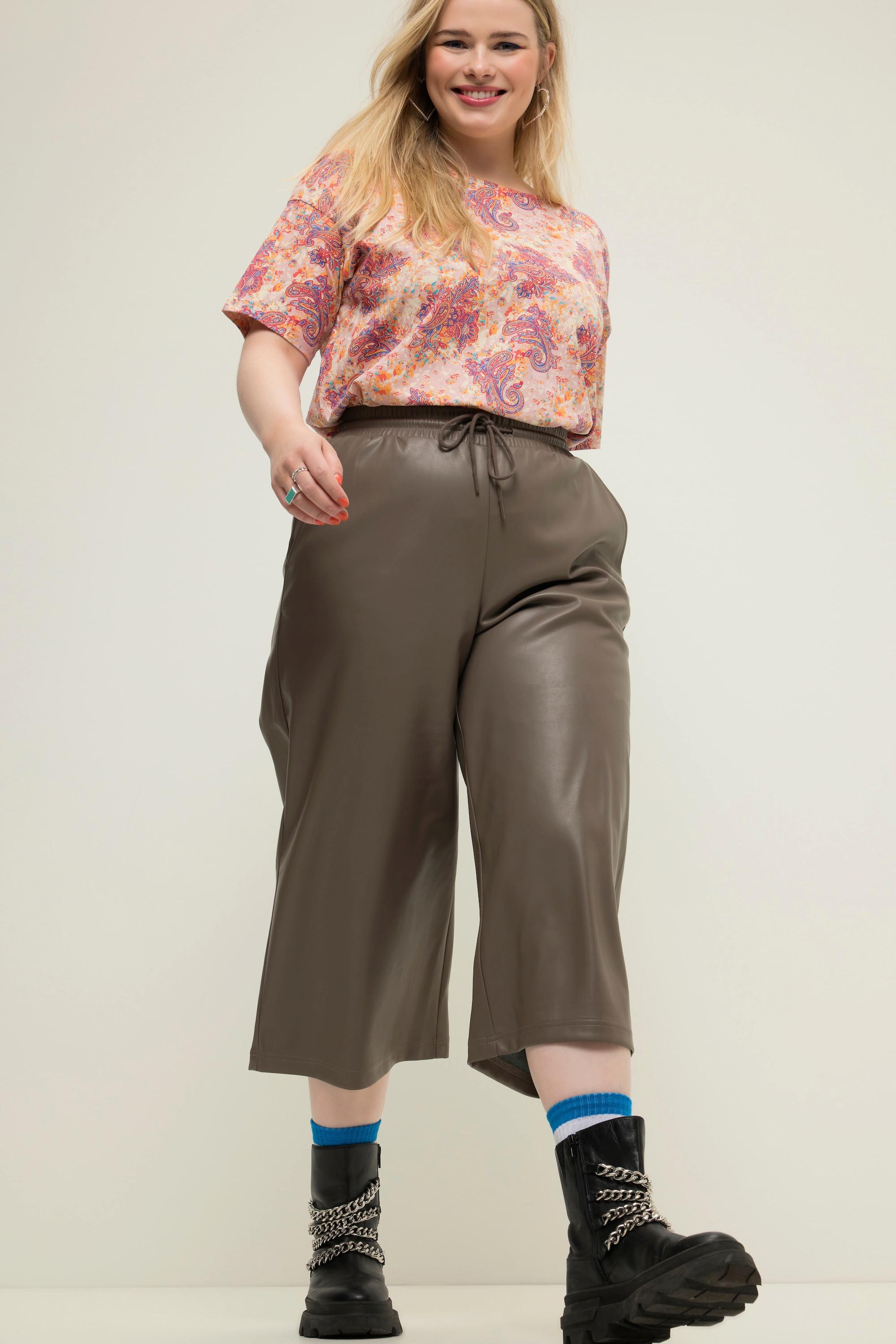 Studio Untold  Culottes, Wide Legs, Fakeleder, Elastikbund 