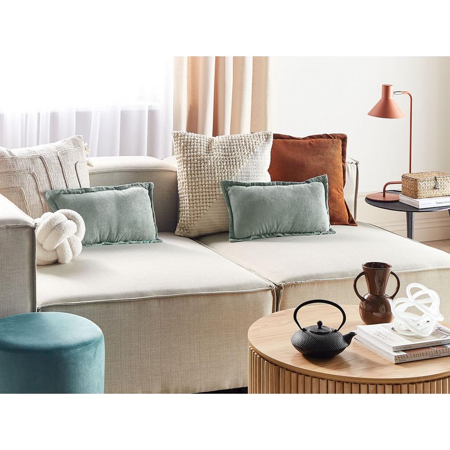 Beliani Lot de 2 coussins décoratifs en Velours côtelé  ZINNIA  