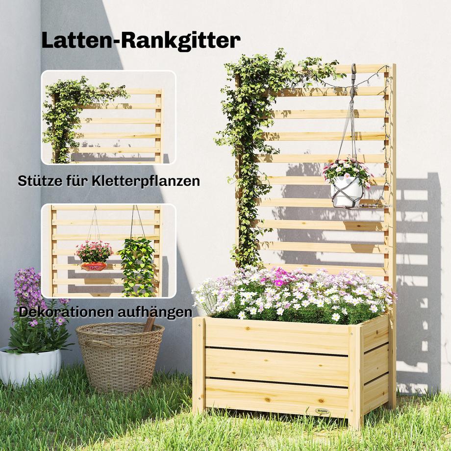 Outsunny Hochbeet mit Rankgitter  