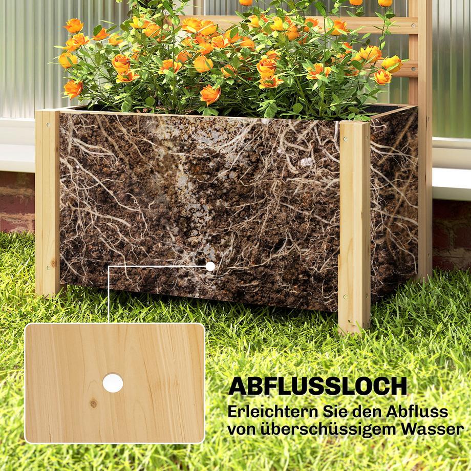 Outsunny Hochbeet mit Rankgitter  